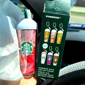 Starbucks surprise keychain pink strawberries and cream